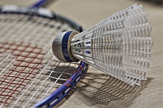badmintonová raketa a míček